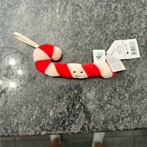 NWT Jellycat Red and White Candy Cane ornament